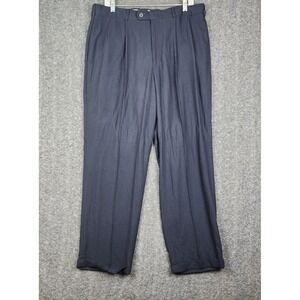 Slates Levi Strauss Dress Pants Mens 38x30 Navy Blue Pleated Cuffed Classic Fit